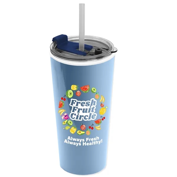 18 oz. Double-Wall Insulated Travel/ Coffee Cup with 2-in-1 Flip and... from ASI 40480 Koozie Group