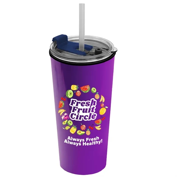 18 oz. Double-Wall Insulated Travel/ Coffee Cup with 2-in-1 Flip and... from ASI 40480 Koozie Group