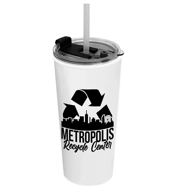 18 oz. Double-Wall Insulated Travel/ Coffee Cup with 2-in-1 Flip and... from ASI 40480 Koozie Group