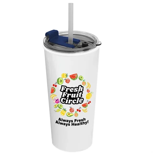 18 oz. Double-Wall Insulated Travel/ Coffee Cup with 2-in-1 Flip and... from ASI 40480 Koozie Group