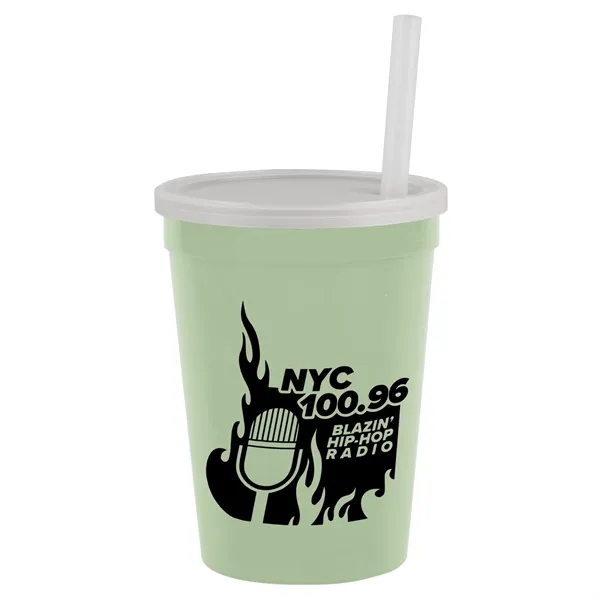 Molded in USA 16 oz. Stadium Cup with Lid & Straw... from ASI 40480 Koozie Group