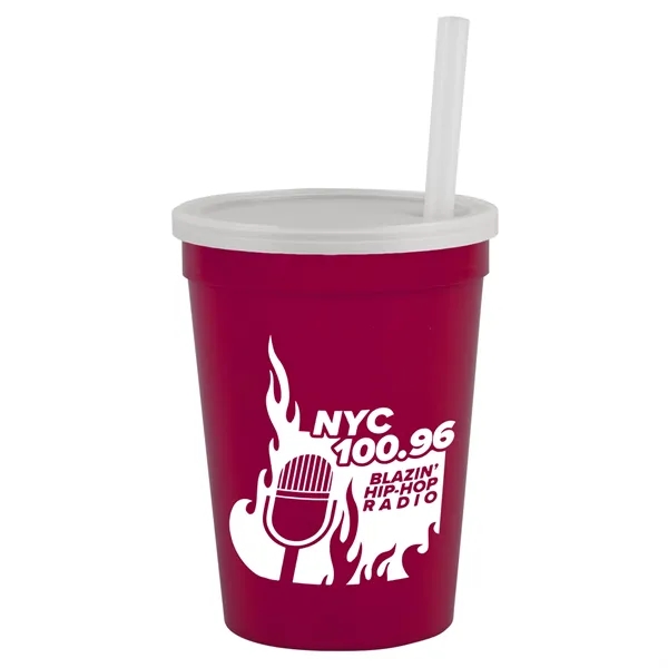 Molded in USA 16 oz. Stadium Cup with Lid & Straw... from ASI 40480 Koozie Group