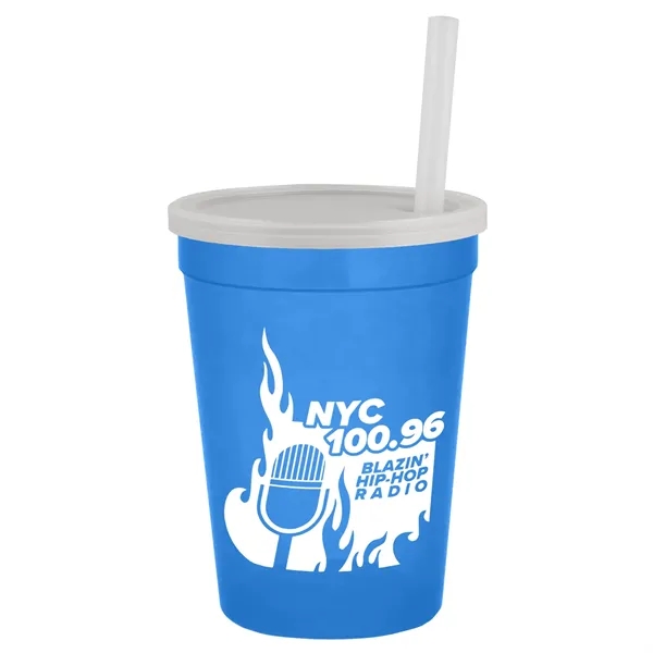 Molded in USA 16 oz. Stadium Cup with Lid & Straw... from ASI 40480 Koozie Group