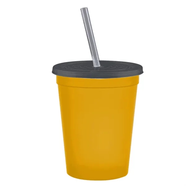 Molded in USA 16 oz. Stadium Cup with Lid & Straw... from ASI 40480 Koozie Group