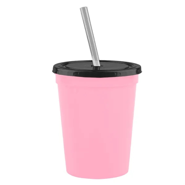 Molded in USA 16 oz. Stadium Cup with Lid & Straw... from ASI 40480 Koozie Group
