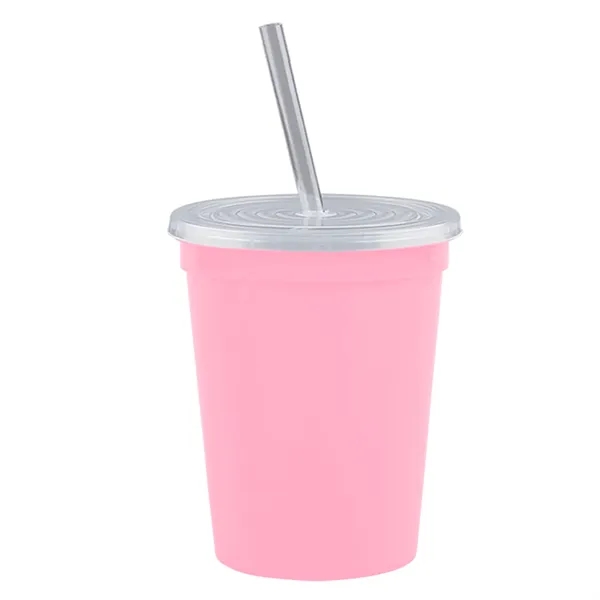 Molded in USA 16 oz. Stadium Cup with Lid & Straw... from ASI 40480 Koozie Group