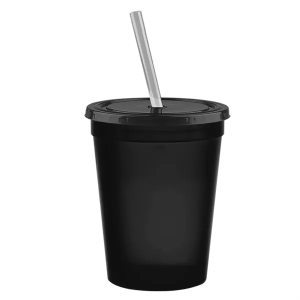 Molded in USA 16 oz. Stadium Cup with Lid & Straw... from ASI 40480 Koozie Group
