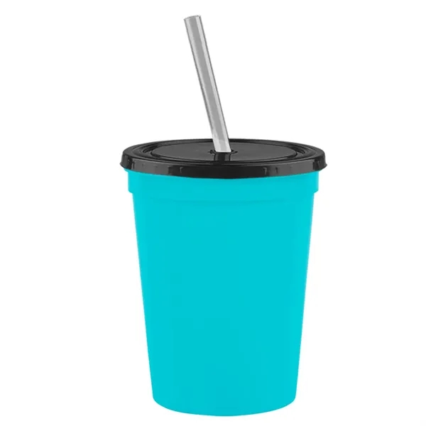 Molded in USA 16 oz. Stadium Cup with Lid & Straw... from ASI 40480 Koozie Group