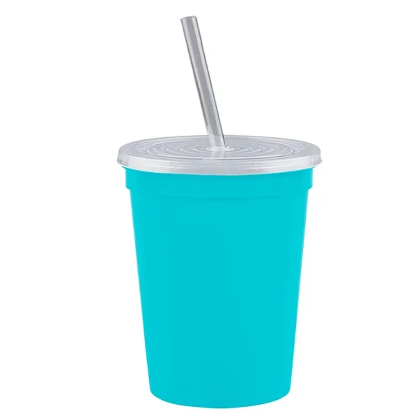 Molded in USA 16 oz. Stadium Cup with Lid & Straw... from ASI 40480 Koozie Group