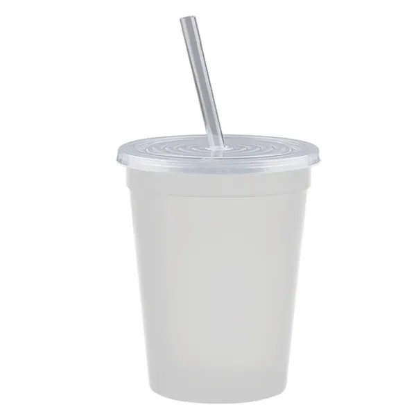 Molded in USA 16 oz. Stadium Cup with Lid & Straw... from ASI 40480 Koozie Group