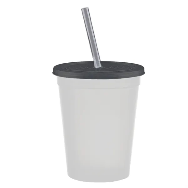 Molded in USA 16 oz. Stadium Cup with Lid & Straw... from ASI 40480 Koozie Group