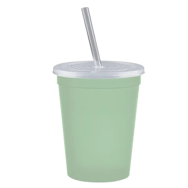 Molded in USA 16 oz. Stadium Cup with Lid & Straw... from ASI 40480 Koozie Group
