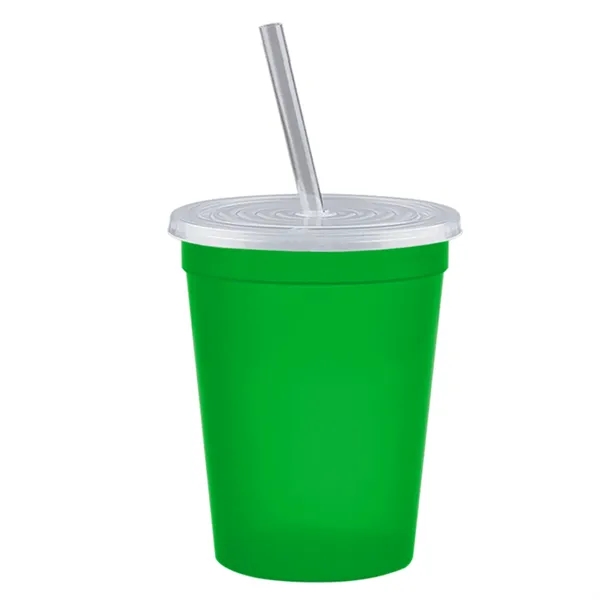 Molded in USA 16 oz. Stadium Cup with Lid & Straw... from ASI 40480 Koozie Group