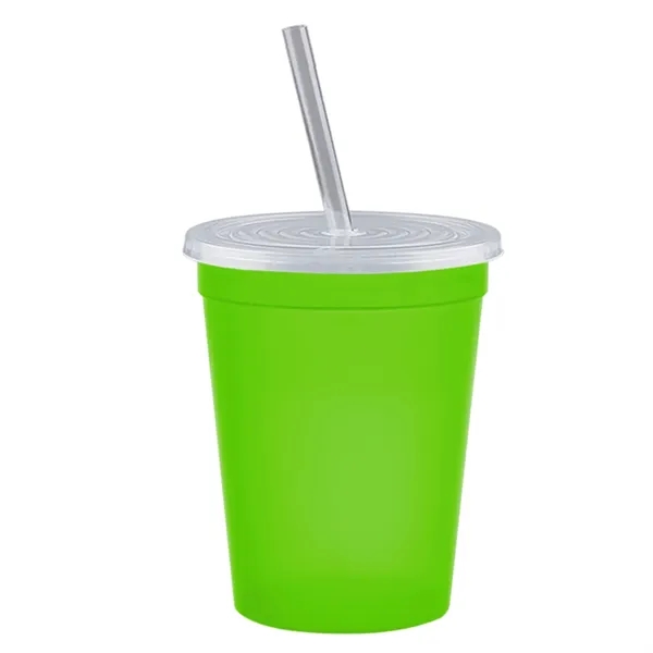 Molded in USA 16 oz. Stadium Cup with Lid & Straw... from ASI 40480 Koozie Group
