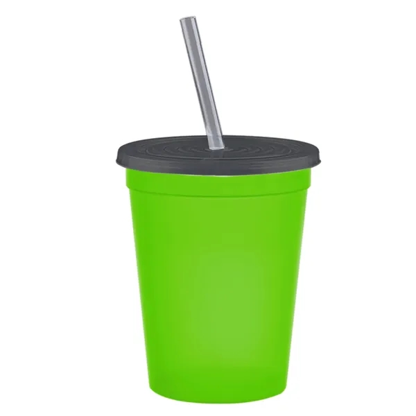 Molded in USA 16 oz. Stadium Cup with Lid & Straw... from ASI 40480 Koozie Group