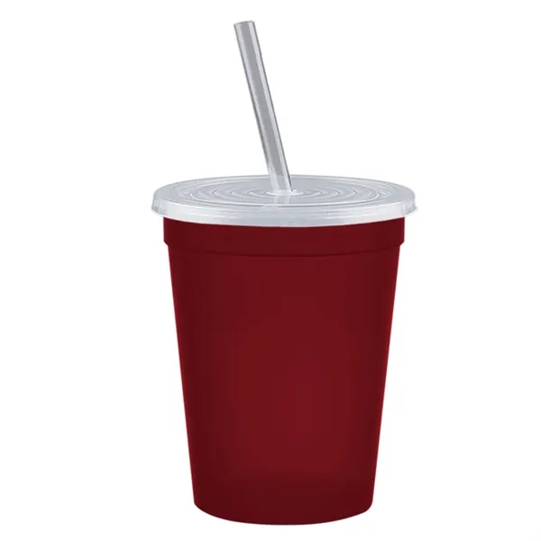 Molded in USA 16 oz. Stadium Cup with Lid & Straw... from ASI 40480 Koozie Group