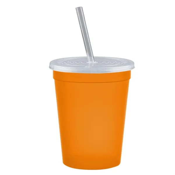 Molded in USA 16 oz. Stadium Cup with Lid & Straw... from ASI 40480 Koozie Group