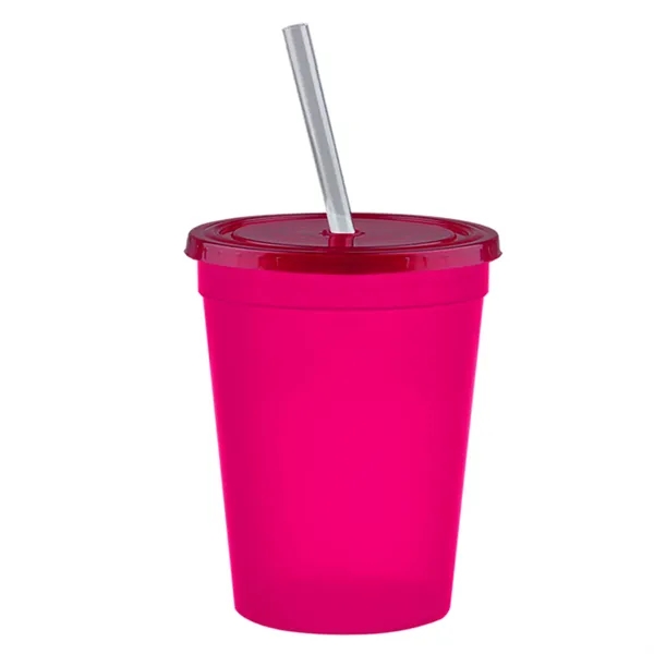Molded in USA 16 oz. Stadium Cup with Lid & Straw... from ASI 40480 Koozie Group