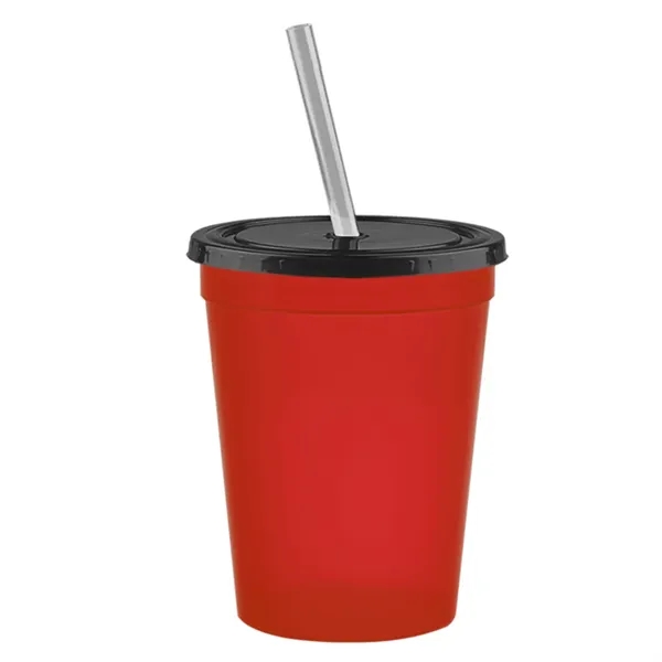 Molded in USA 16 oz. Stadium Cup with Lid & Straw... from ASI 40480 Koozie Group