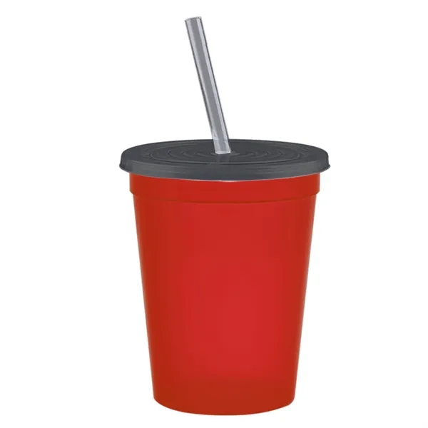 Molded in USA 16 oz. Stadium Cup with Lid & Straw... from ASI 40480 Koozie Group
