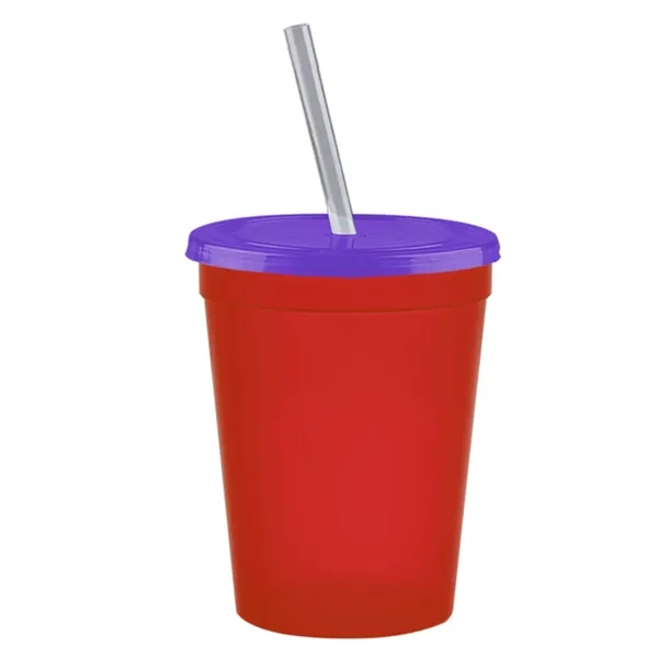 Molded in USA 16 oz. Stadium Cup with Lid & Straw... from ASI 40480 Koozie Group