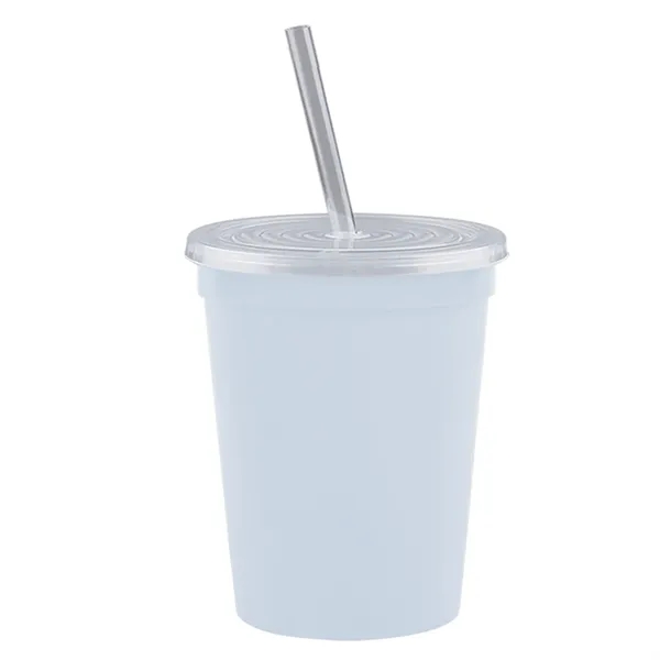 Molded in USA 16 oz. Stadium Cup with Lid & Straw... from ASI 40480 Koozie Group