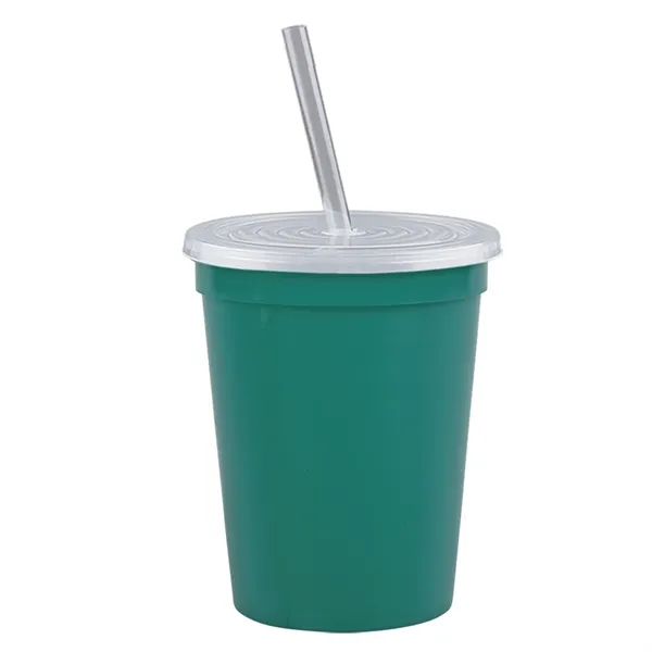 Molded in USA 16 oz. Stadium Cup with Lid & Straw... from ASI 40480 Koozie Group