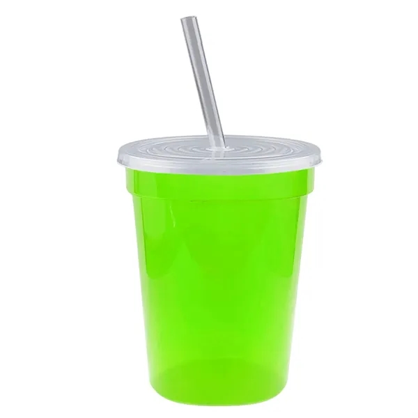 Molded in USA 16 oz. Stadium Cup with Lid & Straw... from ASI 40480 Koozie Group