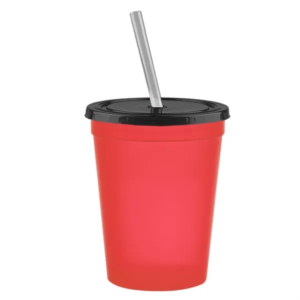 Molded in USA 16 oz. Stadium Cup with Lid & Straw... from ASI 40480 Koozie Group