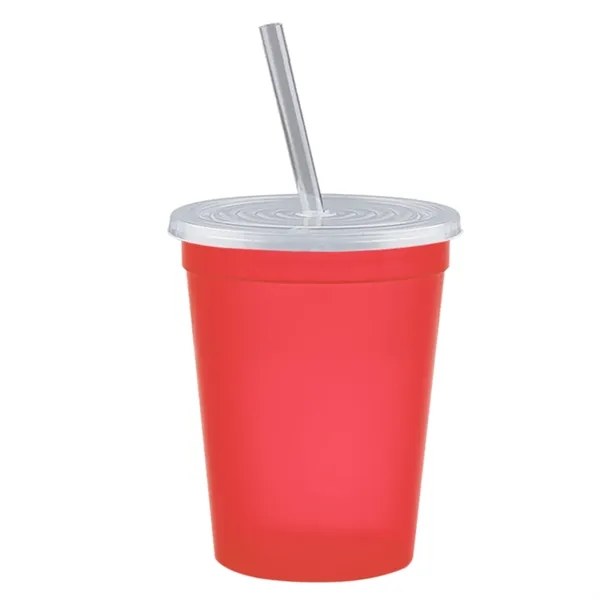 Molded in USA 16 oz. Stadium Cup with Lid & Straw... from ASI 40480 Koozie Group