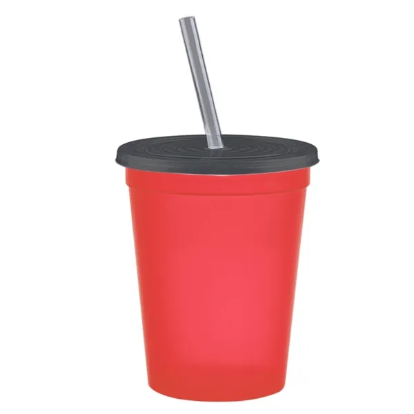 Molded in USA 16 oz. Stadium Cup with Lid & Straw... from ASI 40480 Koozie Group