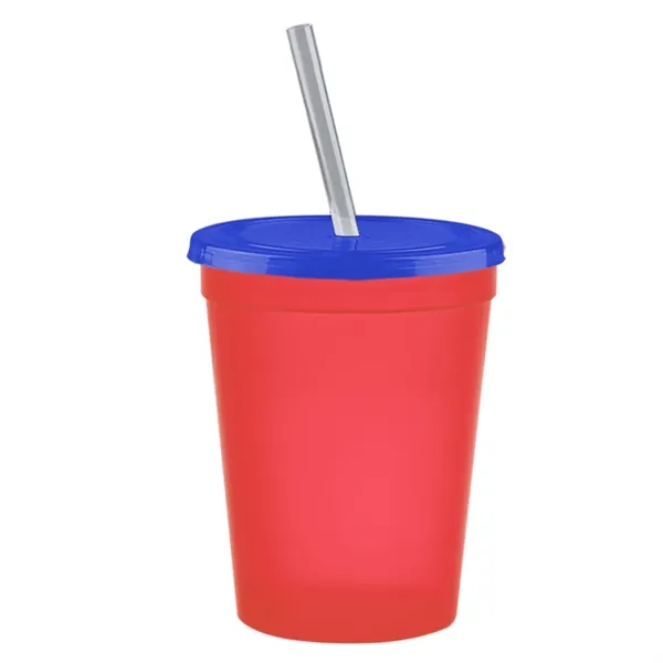 Molded in USA 16 oz. Stadium Cup with Lid & Straw... from ASI 40480 Koozie Group