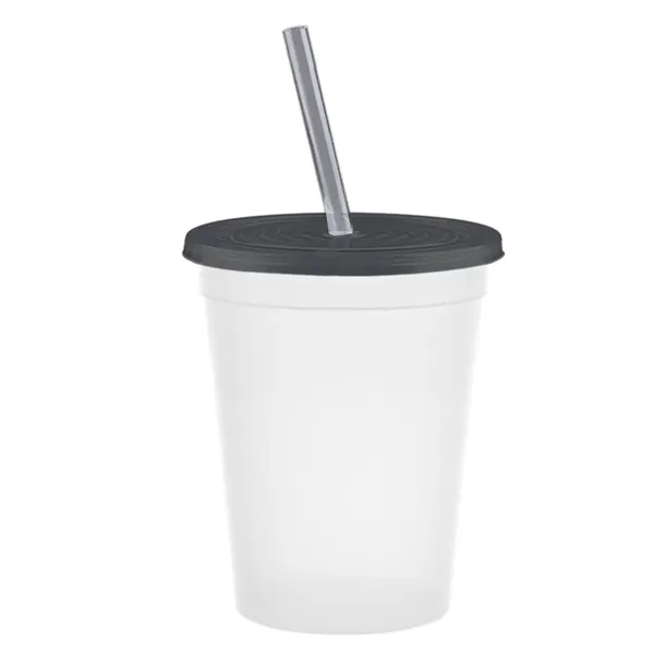 Molded in USA 16 oz. Stadium Cup with Lid & Straw... from ASI 40480 Koozie Group