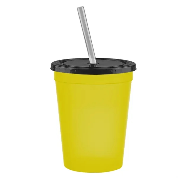 Molded in USA 16 oz. Stadium Cup with Lid & Straw... from ASI 40480 Koozie Group