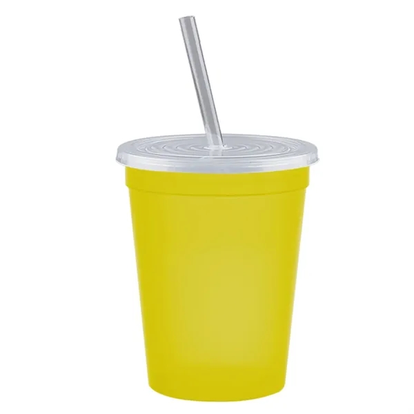 Molded in USA 16 oz. Stadium Cup with Lid & Straw... from ASI 40480 Koozie Group