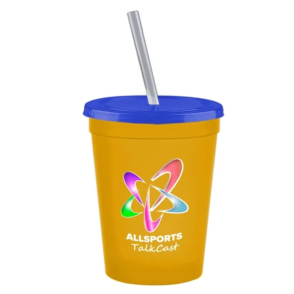 Molded in USA 16 oz. Stadium Cup with Lid & Straw... from ASI 40480 Koozie Group