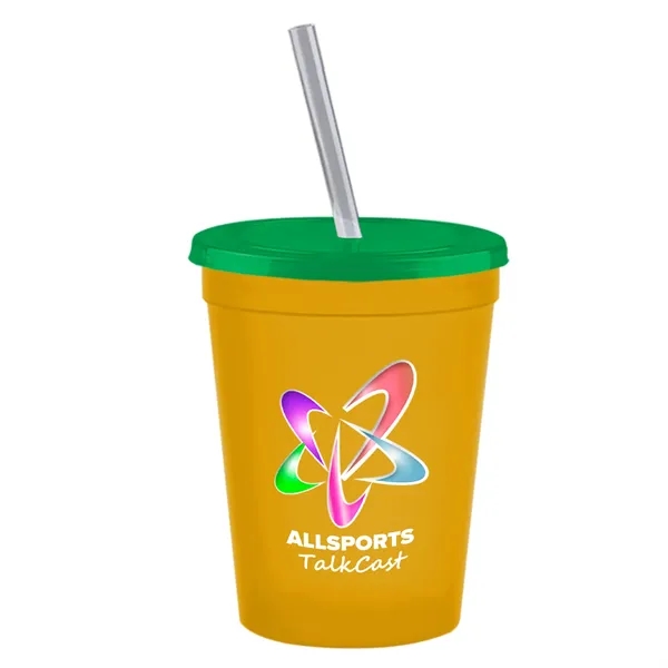 Molded in USA 16 oz. Stadium Cup with Lid & Straw... from ASI 40480 Koozie Group