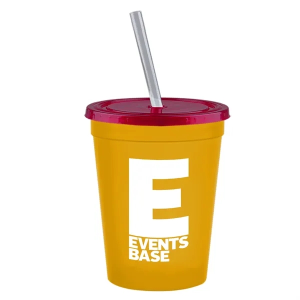 Molded in USA 16 oz. Stadium Cup with Lid & Straw... from ASI 40480 Koozie Group