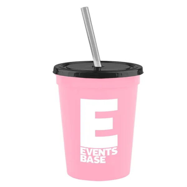 Molded in USA 16 oz. Stadium Cup with Lid & Straw... from ASI 40480 Koozie Group