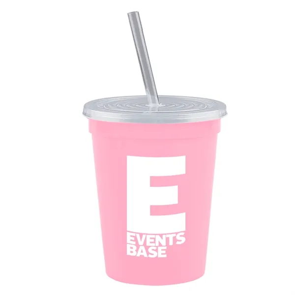 Molded in USA 16 oz. Stadium Cup with Lid & Straw... from ASI 40480 Koozie Group