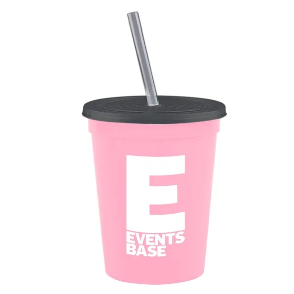 Molded in USA 16 oz. Stadium Cup with Lid & Straw... from ASI 40480 Koozie Group