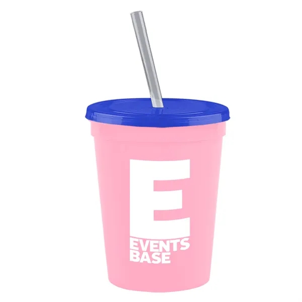 Molded in USA 16 oz. Stadium Cup with Lid & Straw... from ASI 40480 Koozie Group