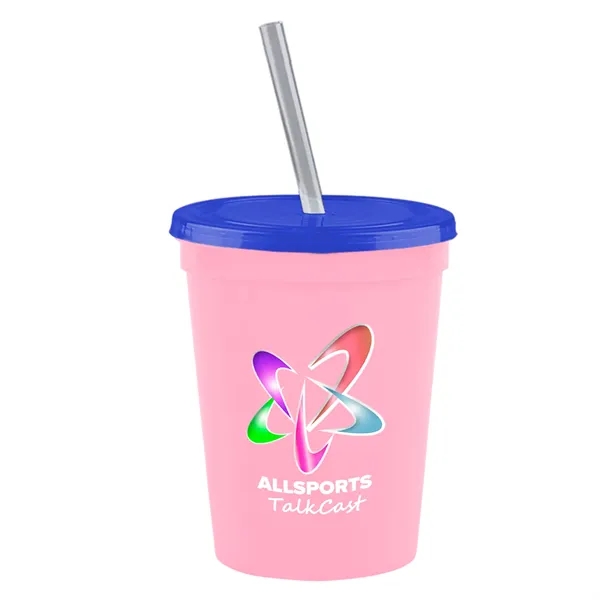 Molded in USA 16 oz. Stadium Cup with Lid & Straw... from ASI 40480 Koozie Group
