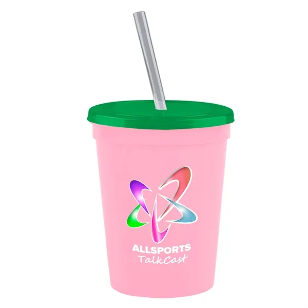 Molded in USA 16 oz. Stadium Cup with Lid & Straw... from ASI 40480 Koozie Group