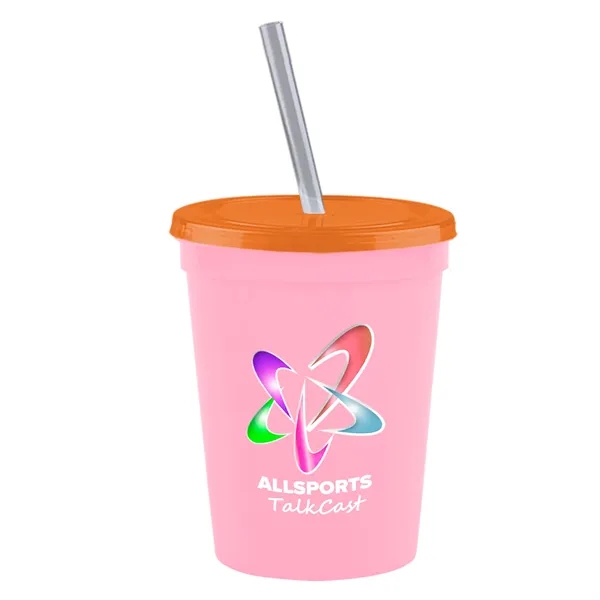 Molded in USA 16 oz. Stadium Cup with Lid & Straw... from ASI 40480 Koozie Group
