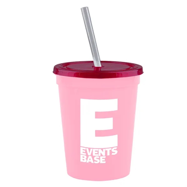 Molded in USA 16 oz. Stadium Cup with Lid & Straw... from ASI 40480 Koozie Group