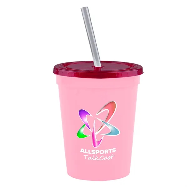 Molded in USA 16 oz. Stadium Cup with Lid & Straw... from ASI 40480 Koozie Group
