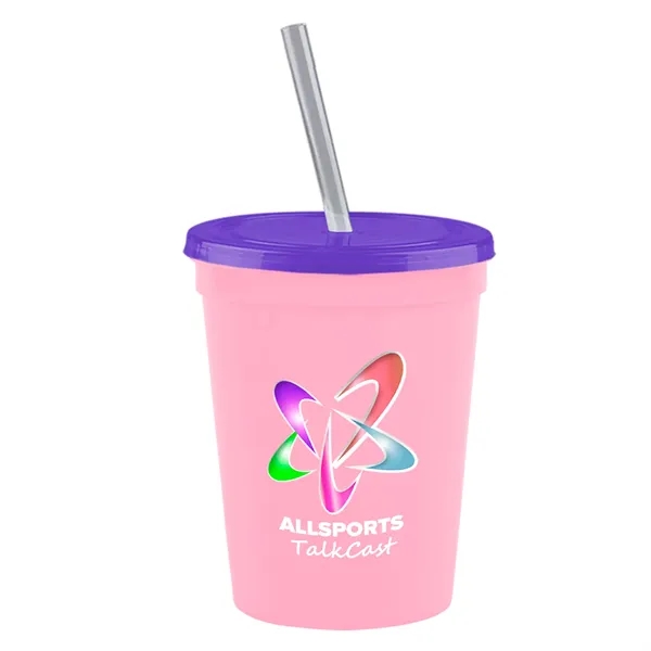 Molded in USA 16 oz. Stadium Cup with Lid & Straw... from ASI 40480 Koozie Group