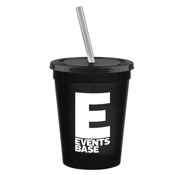 Molded in USA 16 oz. Stadium Cup with Lid & Straw... from ASI 40480 Koozie Group