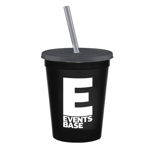 Molded in USA 16 oz. Stadium Cup with Lid & Straw... from ASI 40480 Koozie Group